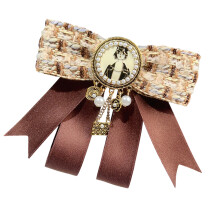 Broche en ruban en alliage, nœud papillon-Épingle marron foncé