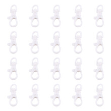 20PCS Plastic Jewelry Clasps Child Friendly Design-White