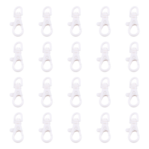 20PCS Plastic Jewelry Clasps Child Friendly Design-White