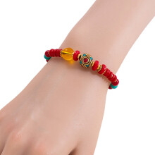 Nepalese Handwoven Tibetan Style Adjustable Bracelet-red blue