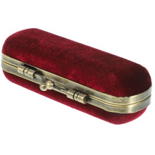 4Pcs Red Vintage Lipstick Case with Mirror Durable Flannelette Storage