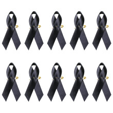 Black and White Bow Brooch - For Memorial Occasions-Black 10个装