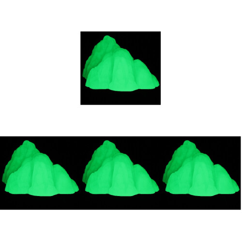4Pièces Décor Aquarium Rocaille Fluorescente