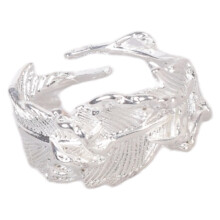 Bijoux en épine de plume réglable, anneau de doigt,-Argent