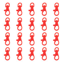 Pack of 20 Dopamine Hues Plastic Clasps Easy Installation-Red