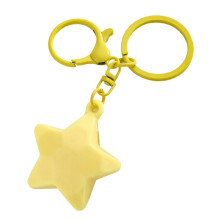 Porte-clés étoile joyeuse avec finition couleur bonbon,-Jaune