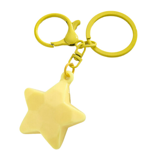 Porte-clés étoile joyeuse avec finition couleur bonbon,-Jaune