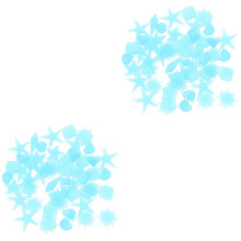200Pcs Sky-Blue Resin Glow Pebbles for Aquarium and Garden Decoration