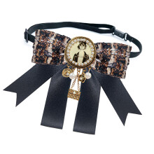 Stijlvolle broche in Britse stijl, zachte-Zwarte band