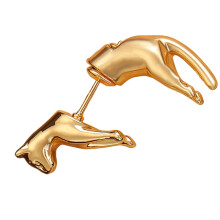 Elegante kattenvormige oorbellen Veilige sluiting Dierlijke-Goud