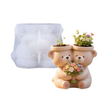 Gedetailleerde siliconen beer planter schimmel sieraden gieten