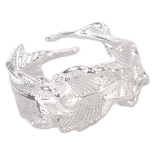 Adjustable Open Feather Thorn Ring Elegant Designs-Silver