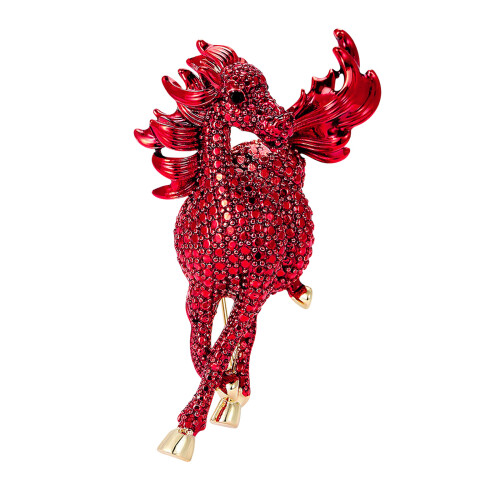 Kristall-Pferdenadel, leichtes Design mit stabilem-Rot