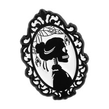 Legierungsbrosche im Punk-Stil, schwarzer Charakter,-QHXZ5009