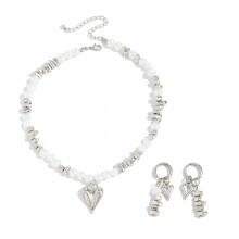 Versatile CCB Metal Jewelry Set With Imitation-white king
