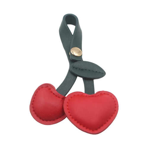 PU Leather Cherrys Keyring Bag Ornament With Multiple Color-Red