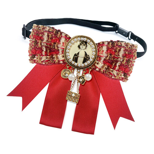Broche Design Vintage, ruban léger en alliage,-Sangle rouge
