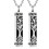 Set of 2 Ashes Holder Necklace Tree Pendant Locking-Silver 1