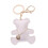 Unique Bear Shaped Key Chain Lightweight PU Leather Craft-White 1