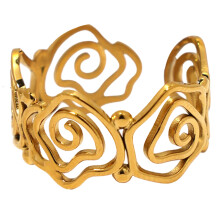 18K Gold Plated Vortex Designs Ring Stainless Steel Jewelry-4