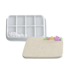 Moule en Silicone en relief Floral, pour-Rectangulaire