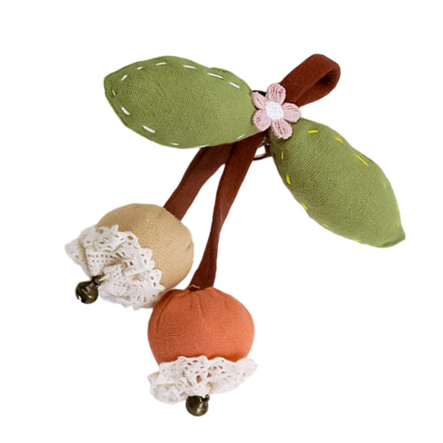 Sustainable Cloth Fruit Pin Nature Themed Accessory-Apricot