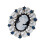 Classical Pearls Portrait Brooch Antique-Ancient silver white M 1
