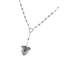 Elegant Heart Box Necklace Vintage Alloy Pendant Dainty