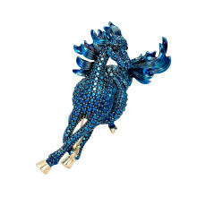 Glinsterende paardenborstspeld Veilige bevestiging-Blauw