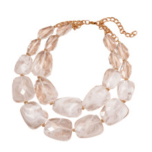 Gelaagdheid Dopamine Acryl Kralen Ketting Dames Boheems-Wit