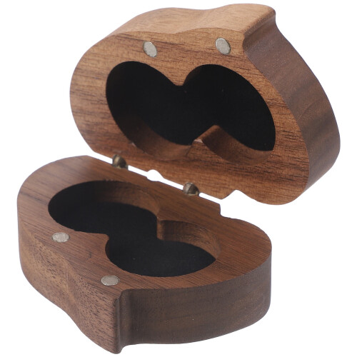 Heart-Shaped Wooden Ring Box Light Brown 1 Pack