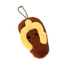 Leuke pantoffel pluche sleutelhanger met piepend geluid-Koffie
