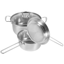Stainless Steel Cookware Set – Soup Pot, Milk Pot, Frying