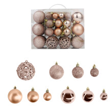 50-Piece Christmas Ball Ornaments Set – White, Gold &