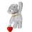 Bear Shaped Heart Brooch With Alloy Construction-White 1