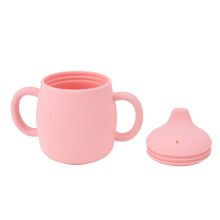 Vaso de aprendizaje de silicona de 280 ml con tapa de pico de pato