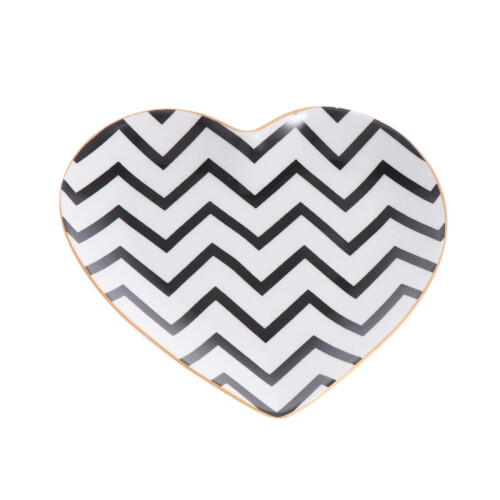 Plato llano de cerámica con forma de corazón multicolor (1 unidad)