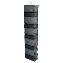 10-Layer Hanging Clothes Storage Bag, Nonwoven, Grey