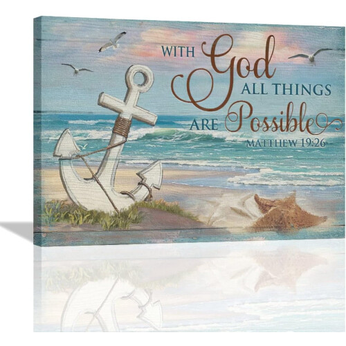 Nautical Anchor Canvas Wall Art 16x12 in