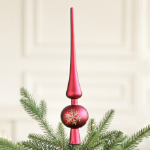 Red Plastic Electroplated Christmas Tree Top Star, 11 in