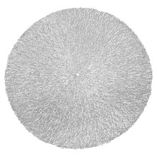 Silver Circular Vinyl Placemat 15 Inch