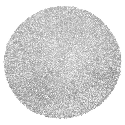 Silver Circular Vinyl Placemat 15 Inch