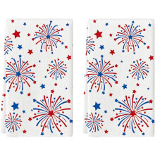 Geschirrtücher mit patriotischem Feuerwerksmotiv, 45 x 65 cm, 2er-Set