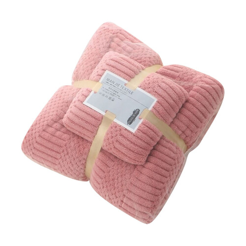 Badehåndkle og håndklesett i korallfleece 1