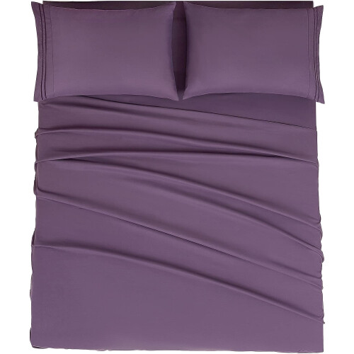 Queen Sheet Set 4-Piece Microfiber Ivory 1