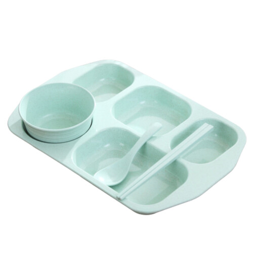 Wheat Straw 5-Compartment Plate Set – 8-Pack 2