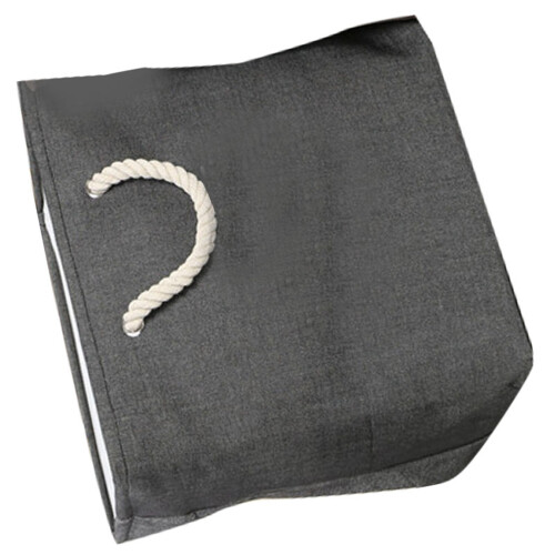 Fabric Storage Hamper Cotton Cloth Laundry Basket Grey 1