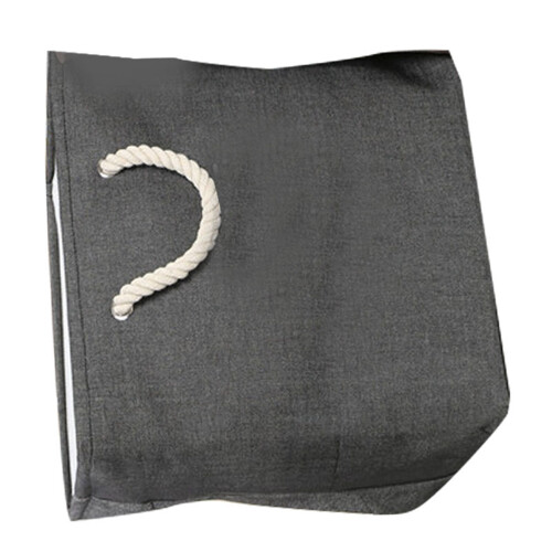 Fabric Storage Hamper Cotton Cloth Laundry Basket Grey 2