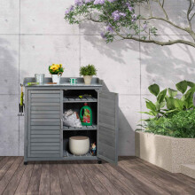 Planttafel met opbergruimte - Houten tuintafel