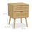 Bedside Table with 2 Wood-Effect Rattan Drawers 4